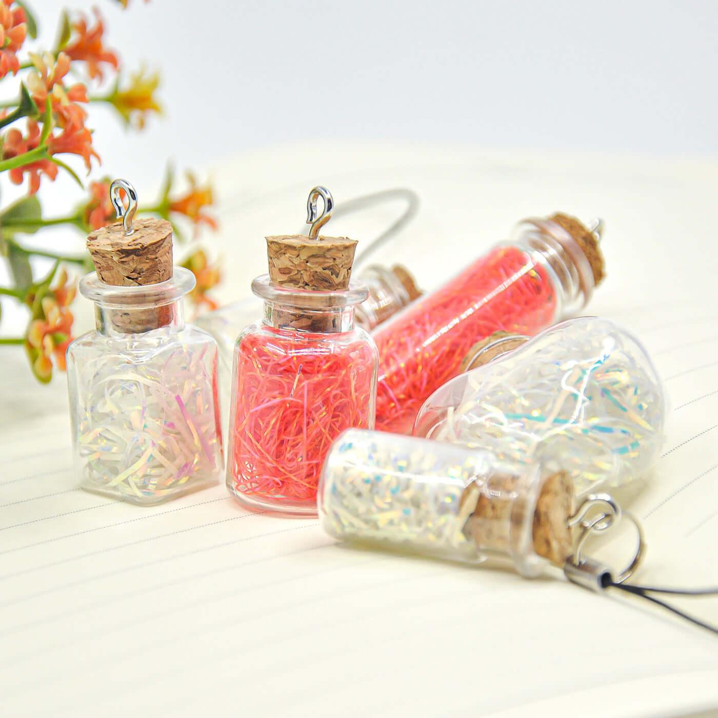 BlingBling glow-in -the dark mini glass bottle for cork - BlingBlingYarn