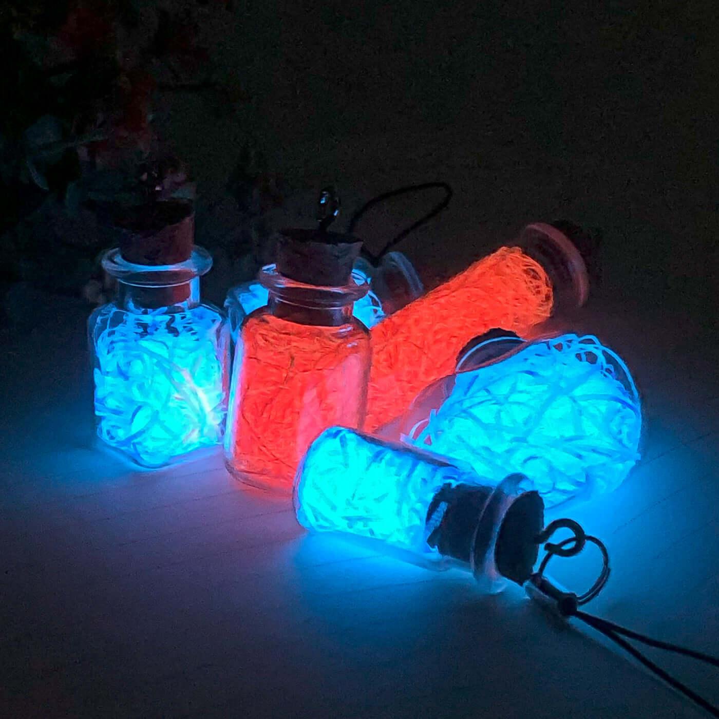 BlingBling glow-in -the dark mini glass bottle for cork - BlingBlingYarn