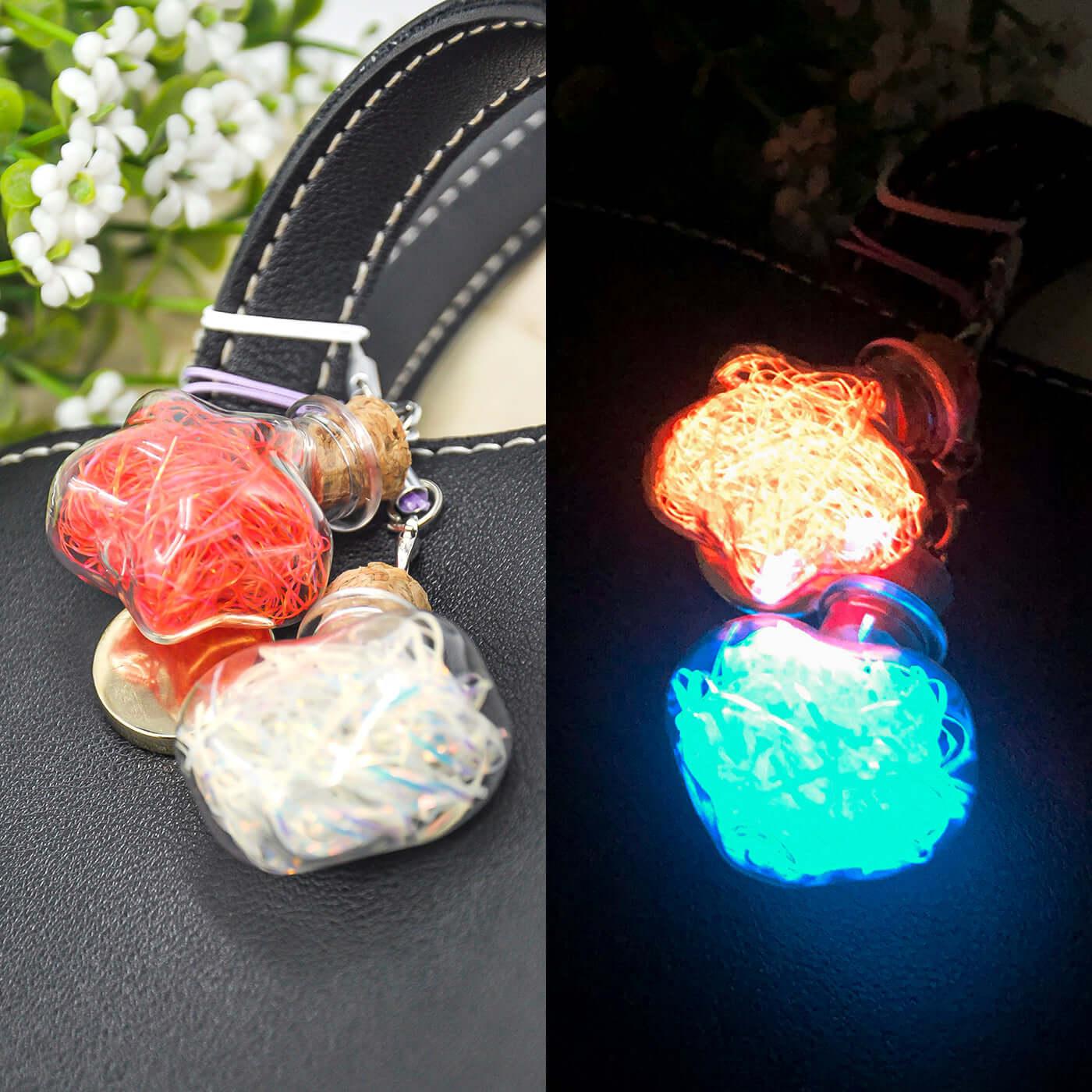 BlingBling glow-in -the dark mini glass bottle for cork - BlingBlingYarn