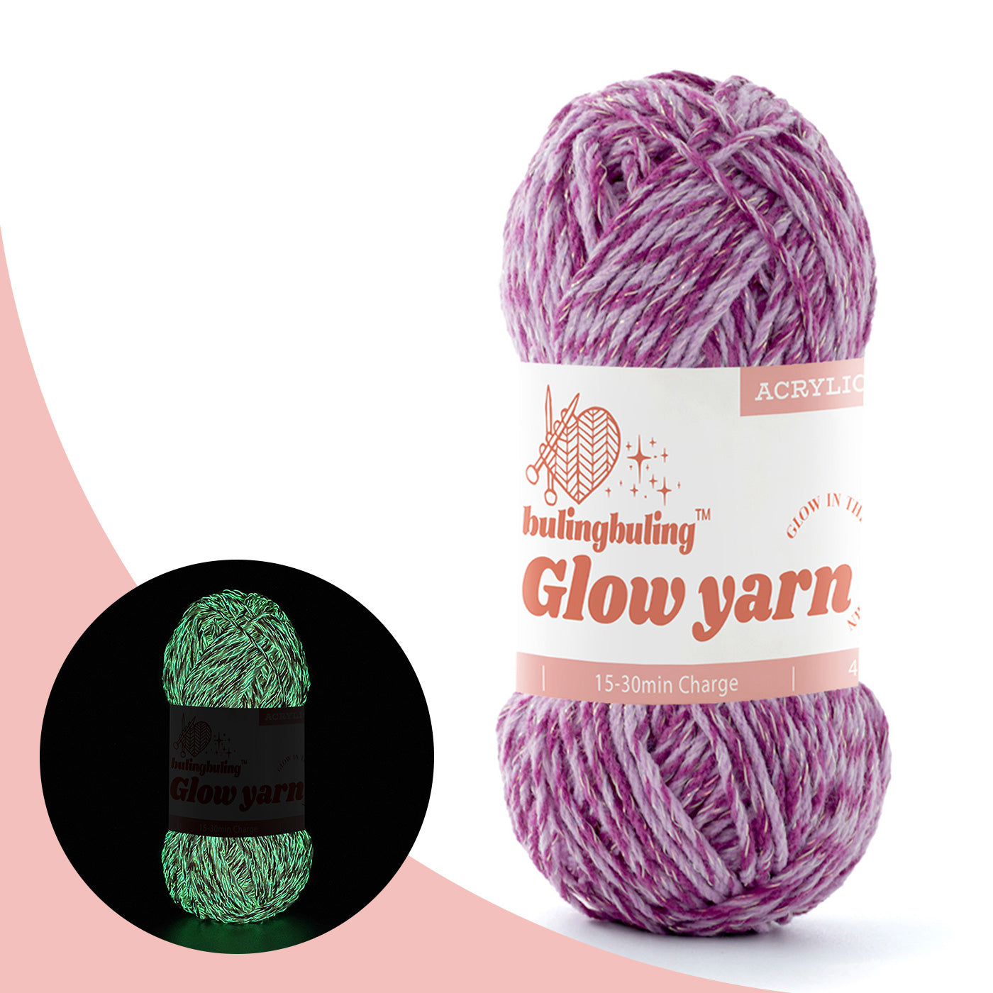 Glow in the Dark Rainbow Twist Yarn for Crochet - 6 colors