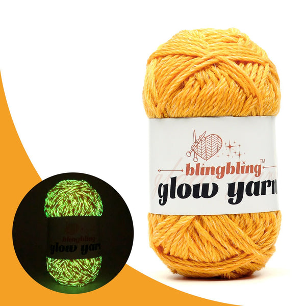 Glow in the Dark Glow Wool Yarn - Perfect for Cozy Crochet Creations - 7 colors | Yarn glowing brightly in dark | BlingBlingY