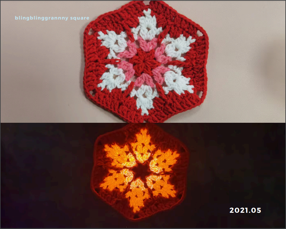 Free Canadian Maple Leaf Snowflake Crochet Granny Grid Pattern (Red Luminous Effect)