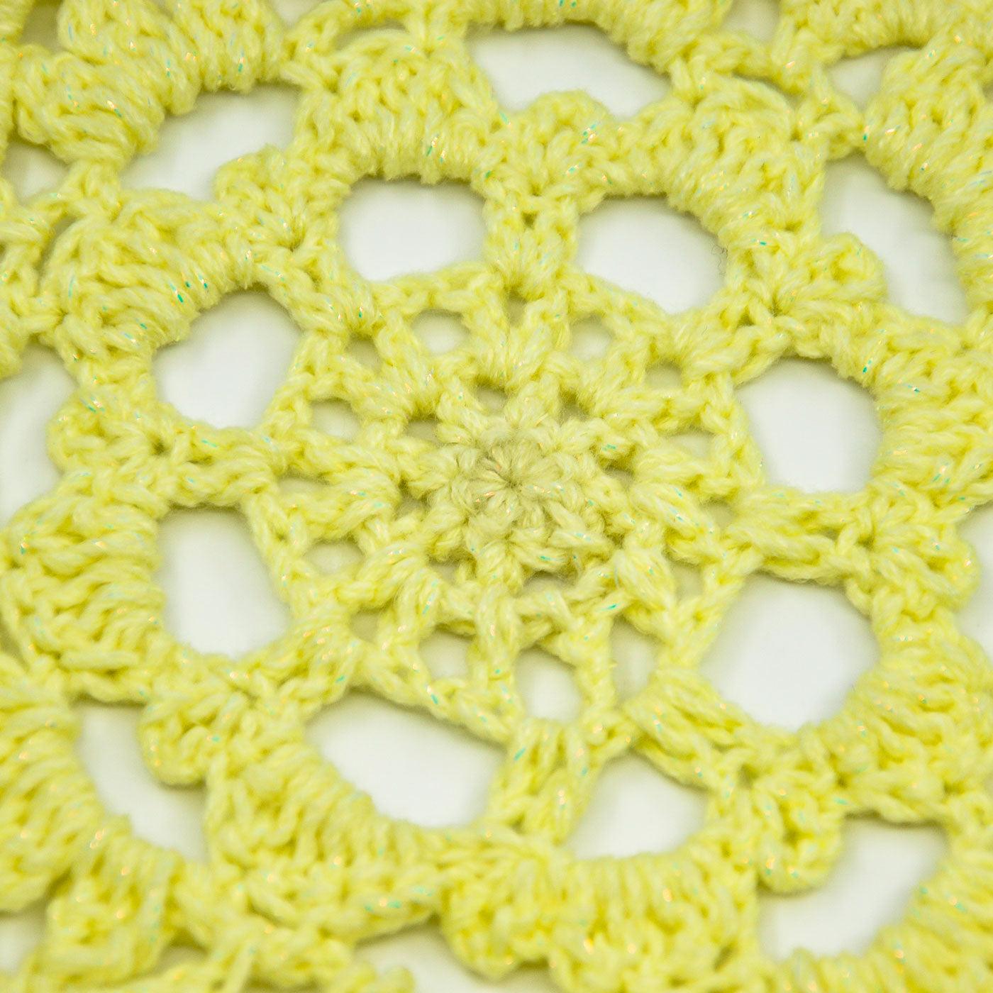 Handmade Crochet Yellow Flower Fan - BlingBlingYarn
