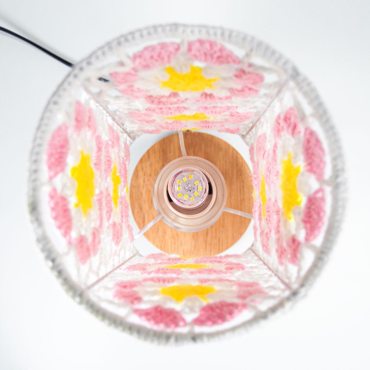 Handmade Crocheted Granny Square night lamp - BlingBlingYarn