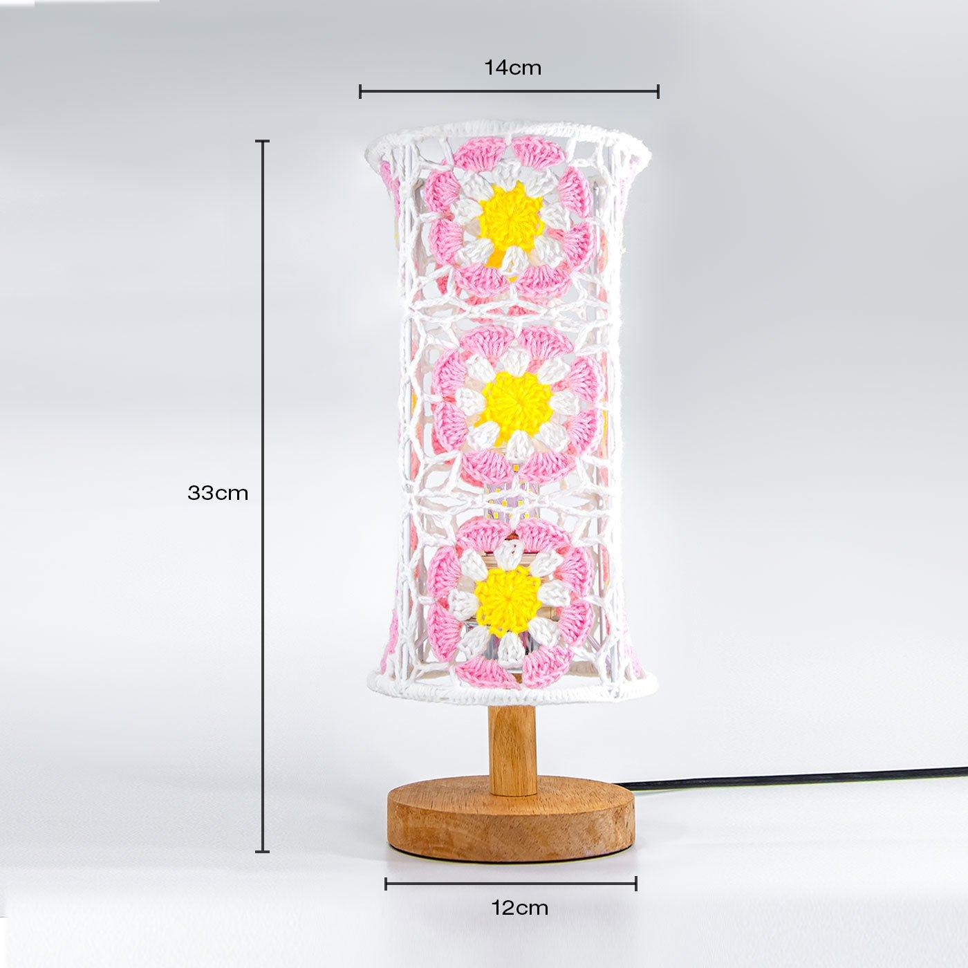 Handmade Crocheted Granny Square night lamp - BlingBlingYarn