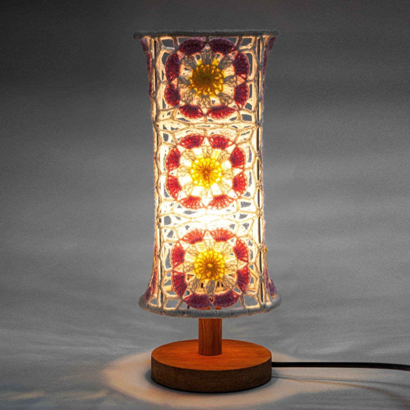 Handmade Crocheted Granny Square night lamp