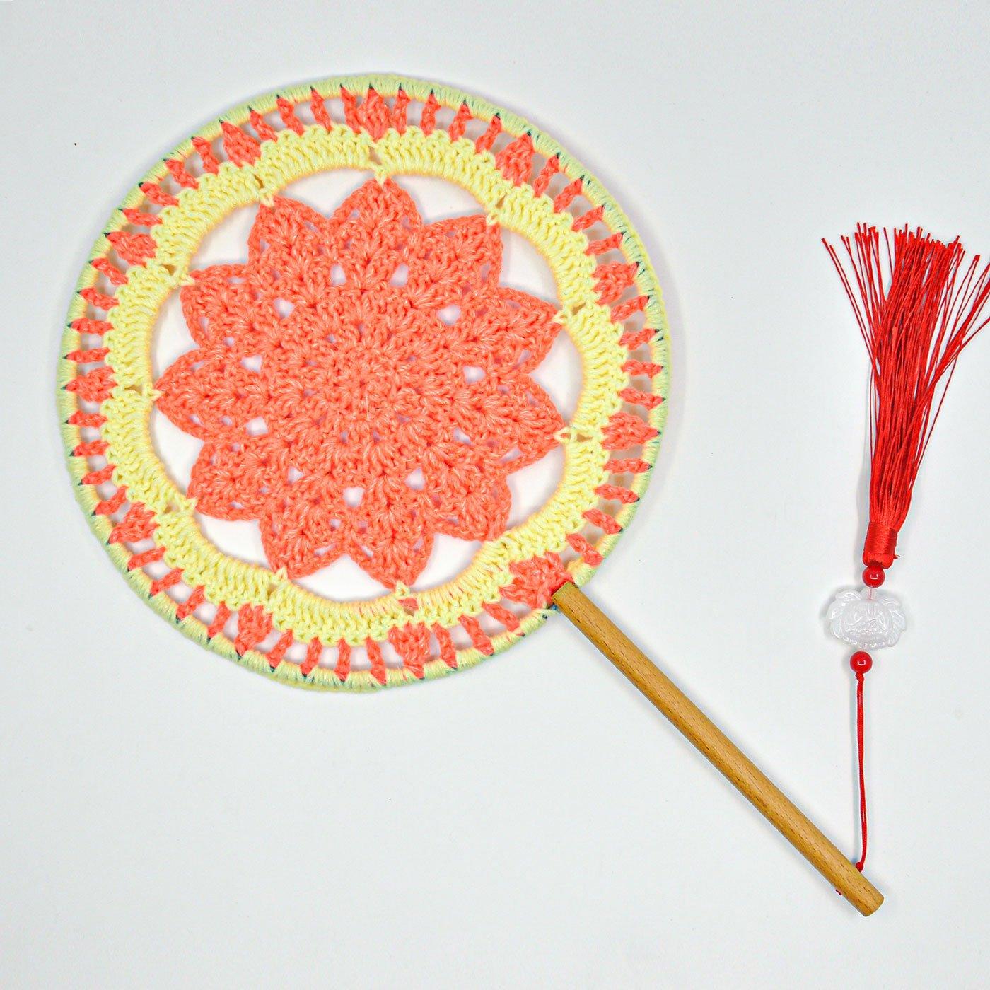 Handmade DIY Crochet Round Fan - BlingBlingYarn