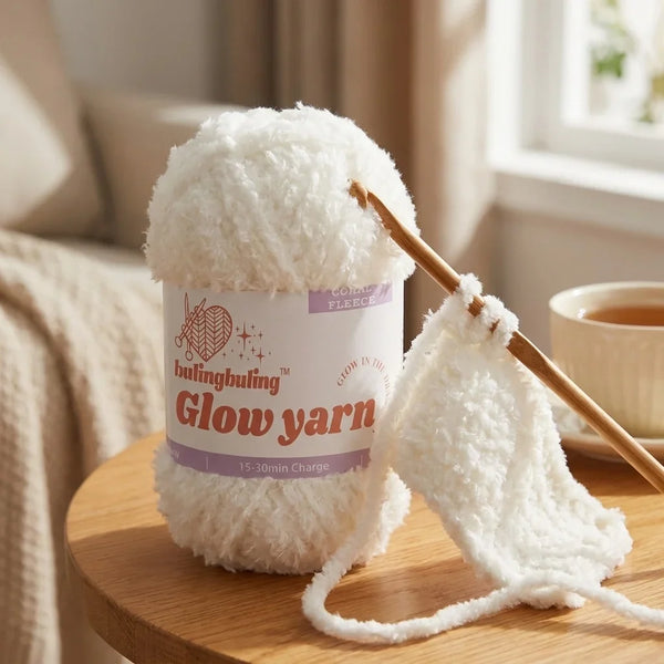 Coral fleece glow-in-the-dark yarn