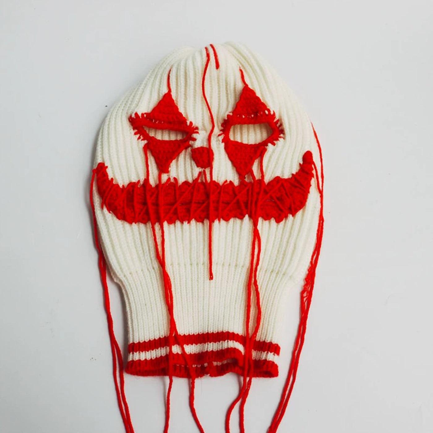 Mesmerizing Glow Yarn Knitted Clown Head Mask - BlingBlingYarn