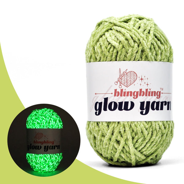 High Quality Lime Green Glow-in-the-Dark Chenille Yarn