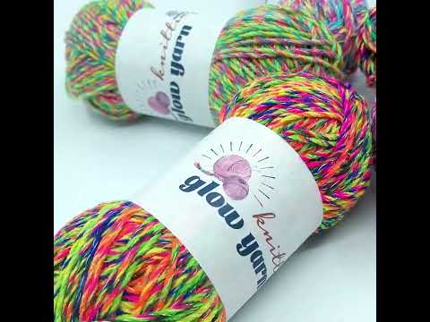 Premium Glow-in-the-Dark Acrylic Yarn with Metallic Shine and Multicolor Twist
