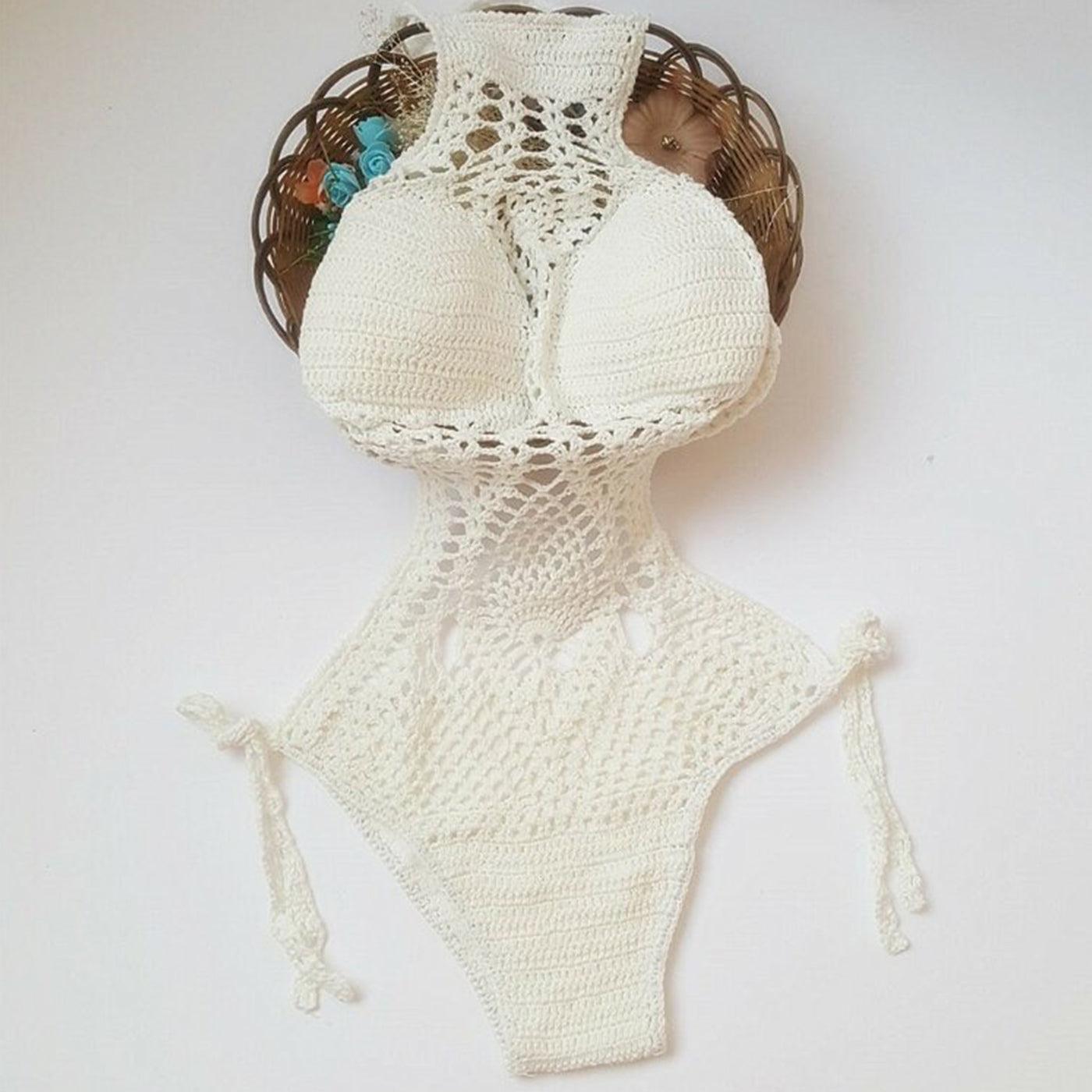 Radiant Glow Swimsuit – Handwoven One-Piece Bikini - BlingBlingYarn