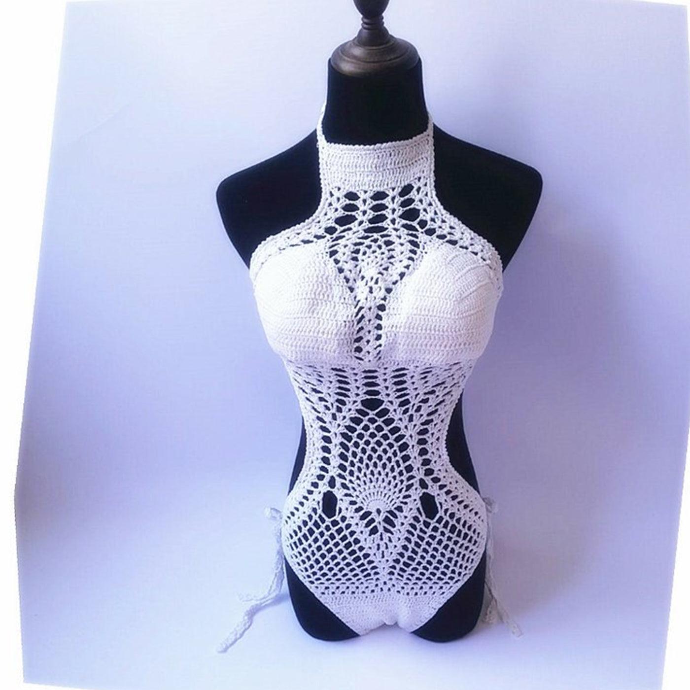 Radiant Glow Swimsuit – Handwoven One-Piece Bikini - BlingBlingYarn