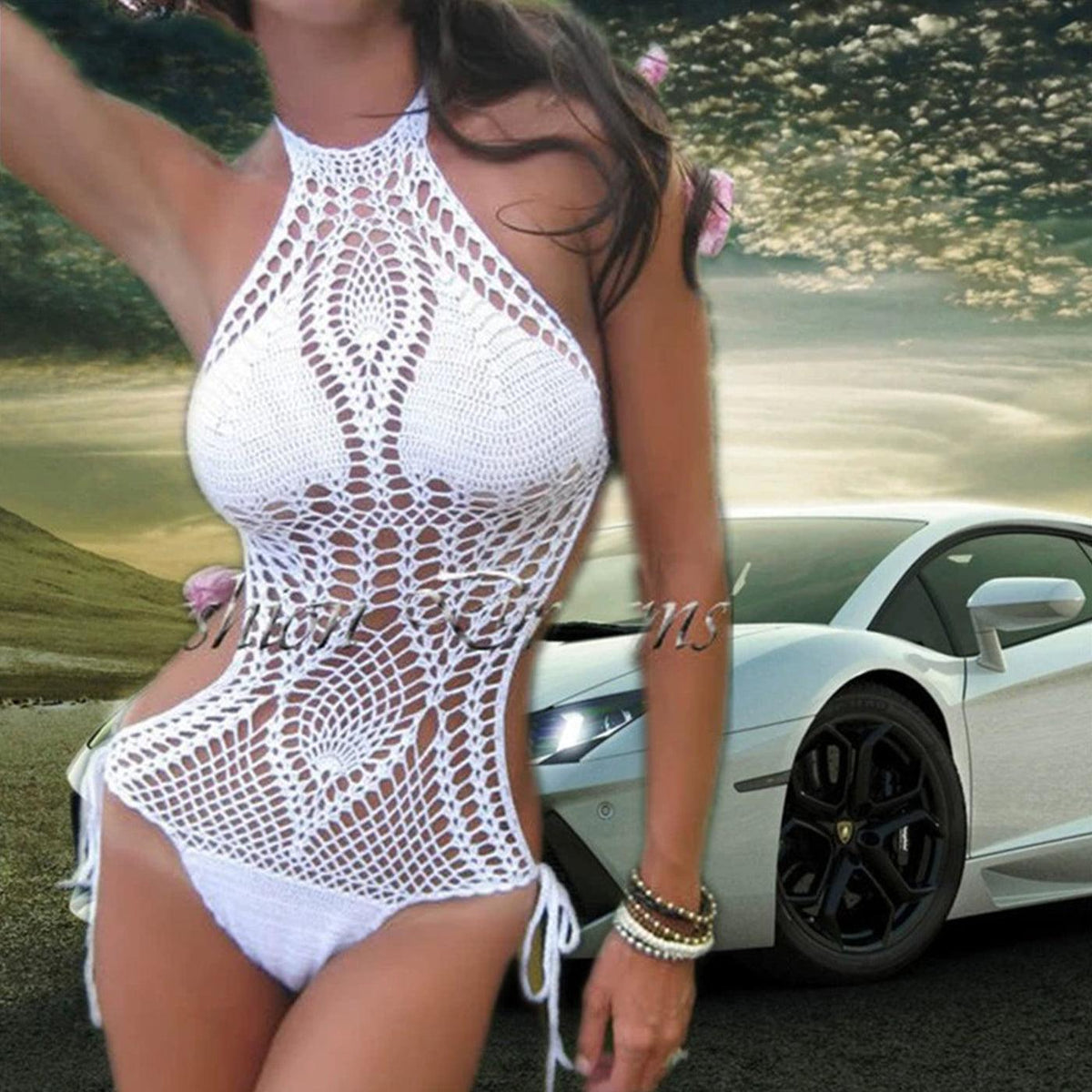 Radiant Glow Swimsuit – Handwoven One-Piece Bikini