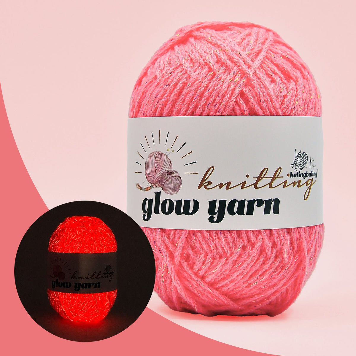 Red Glow in the Dark Acrylic Yarn with Metallic Sparkle – Yarn Michaels (5colors)