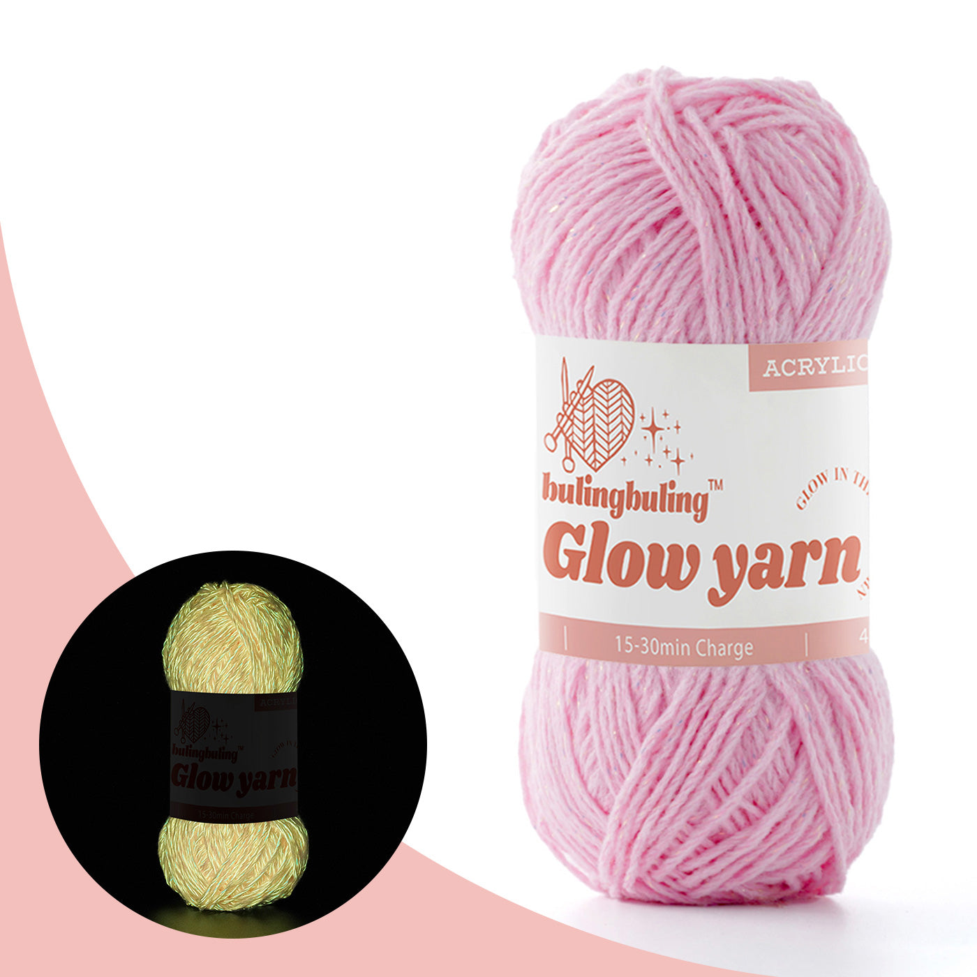 Glow-in-the-Dark Metallic Yarn - Premium Quality for Crochet & Knitting - 40 Colors
