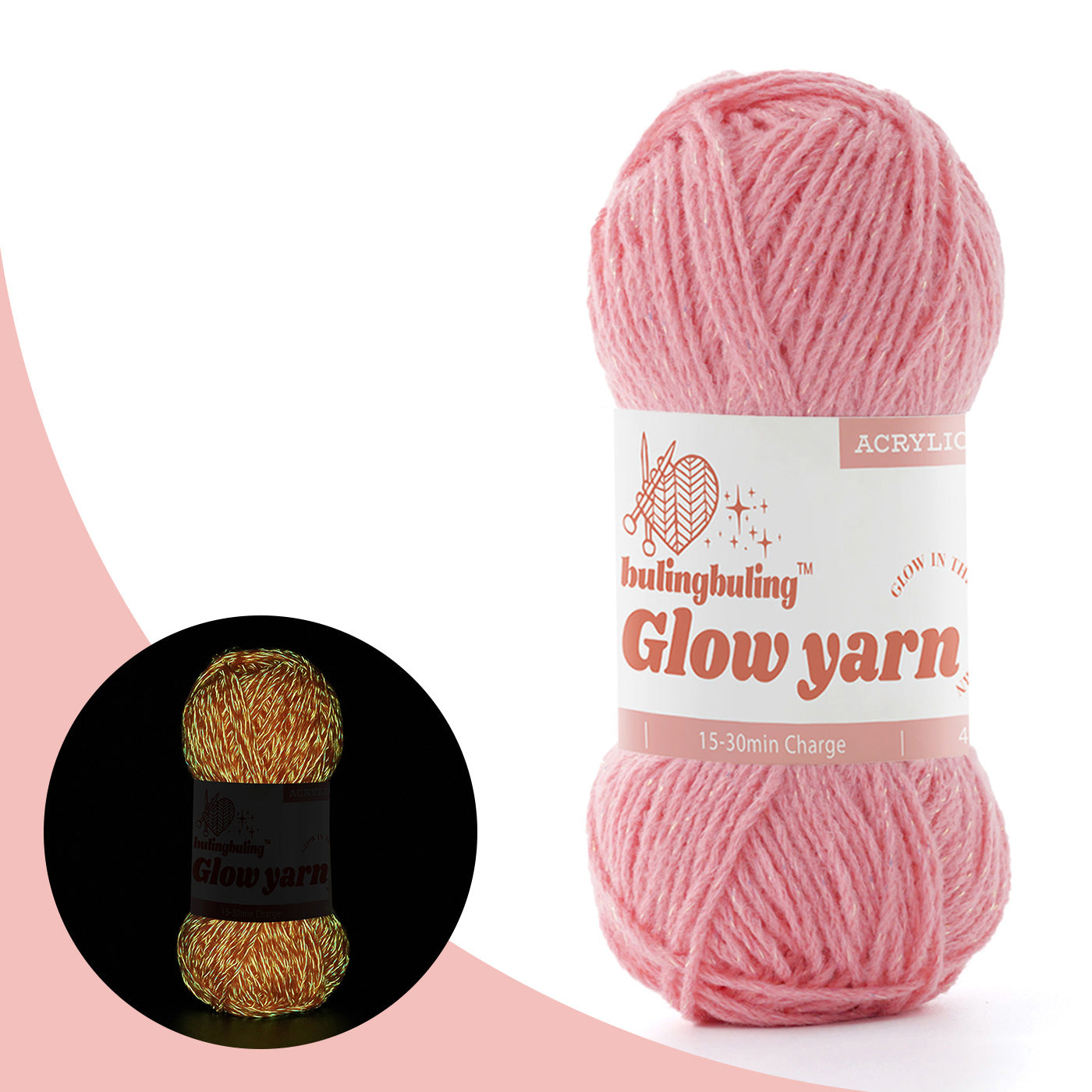 Glow-in-the-Dark Metallic Yarn - Premium Quality for Crochet & Knitting - 40 Colors
