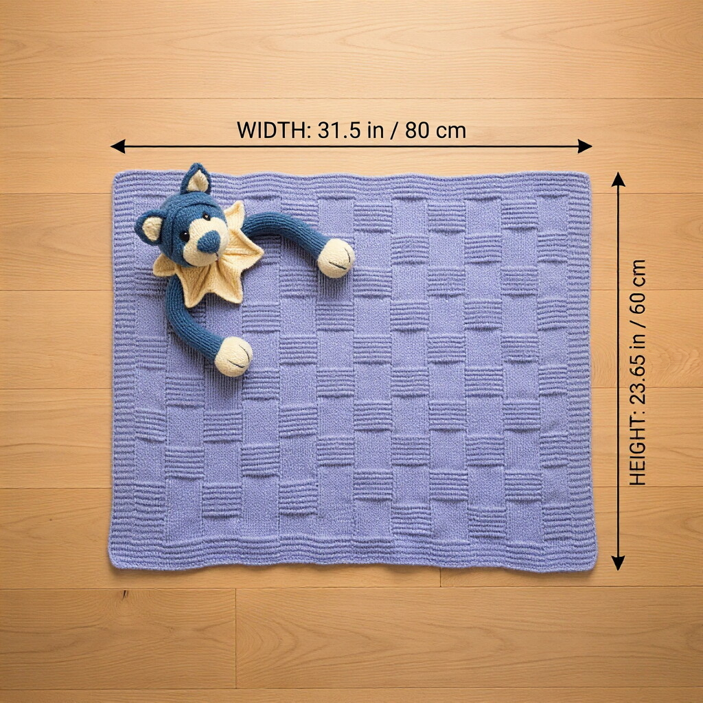 Navy Blue Puppy Baby Blanket - Close Up Detail