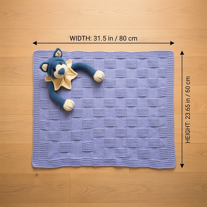 Navy Blue Puppy Baby Blanket - Close Up Detail