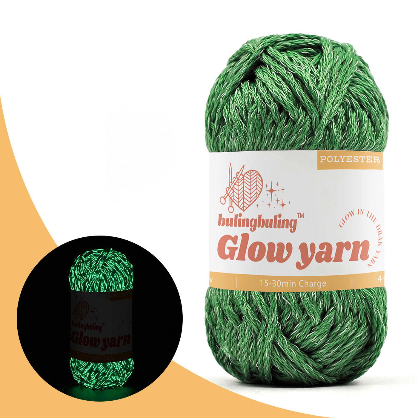 High Brightness Polyester Glow-in-the-Dark Yarn - 34 color