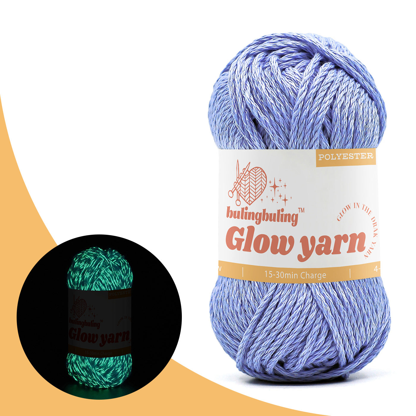 High Brightness Polyester Glow-in-the-Dark Yarn - 34 color