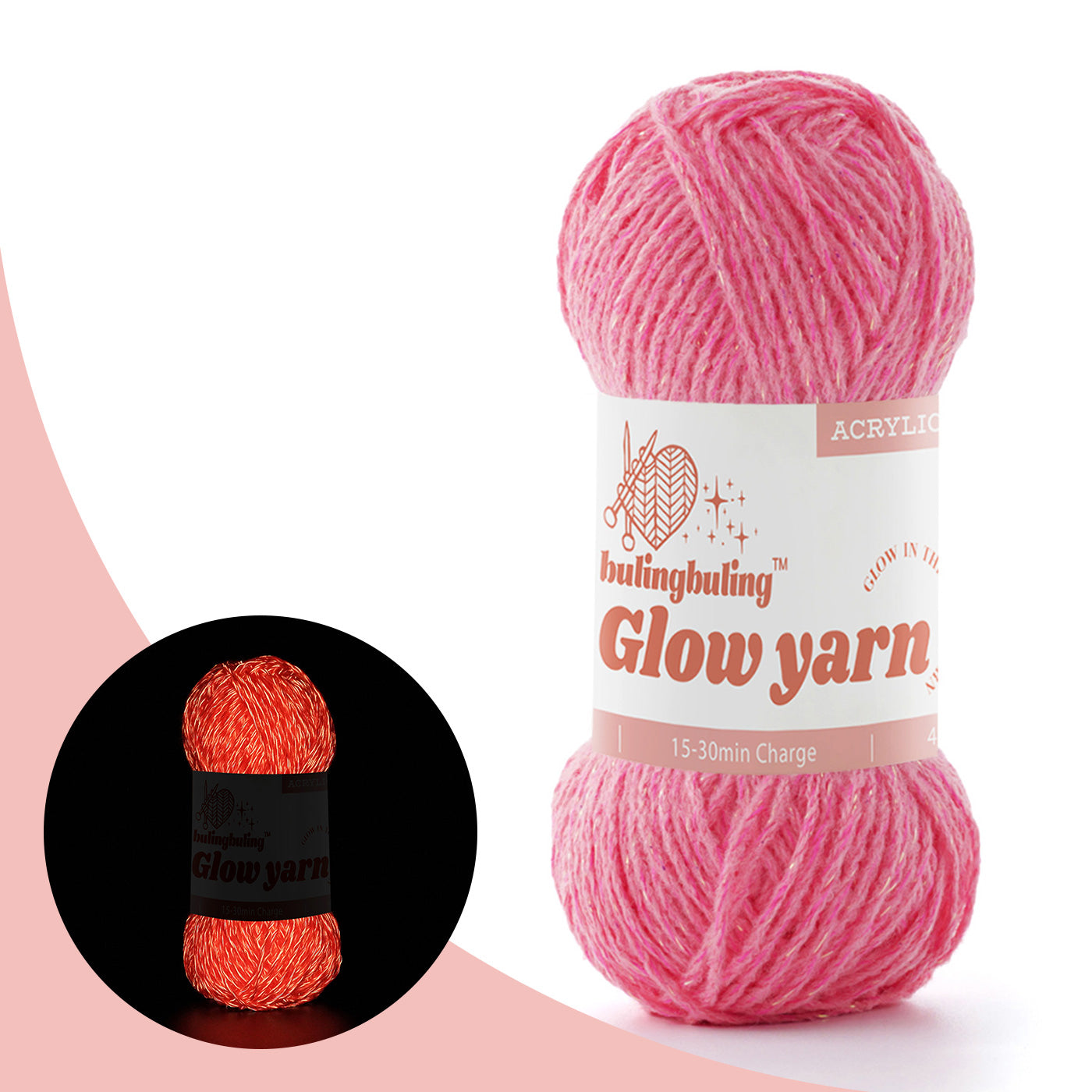 Red Glow in the Dark Acrylic Yarn with Metallic Sparkle – Yarn Michaels - 5colors