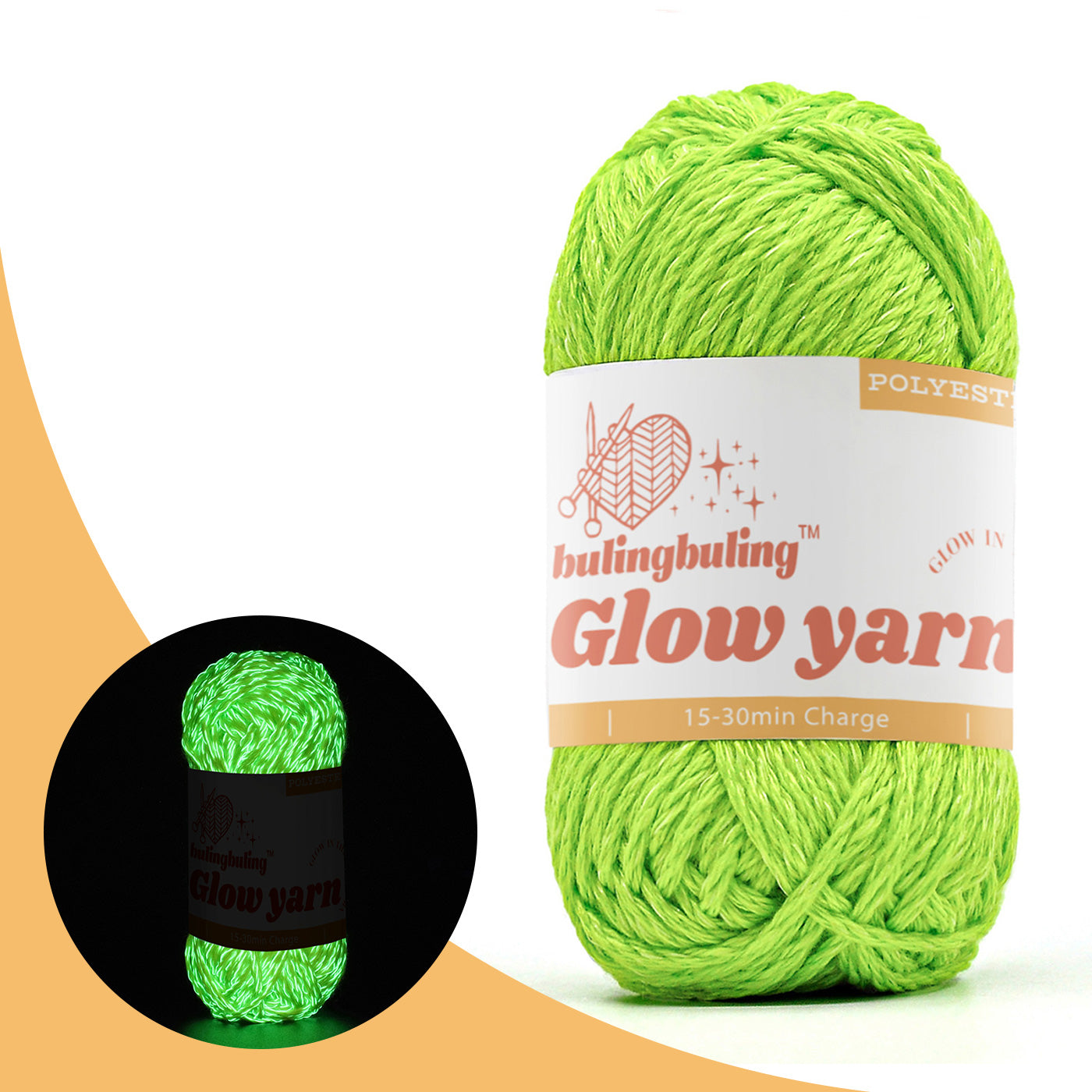 High Brightness Polyester Glow-in-the-Dark Yarn - 34 color