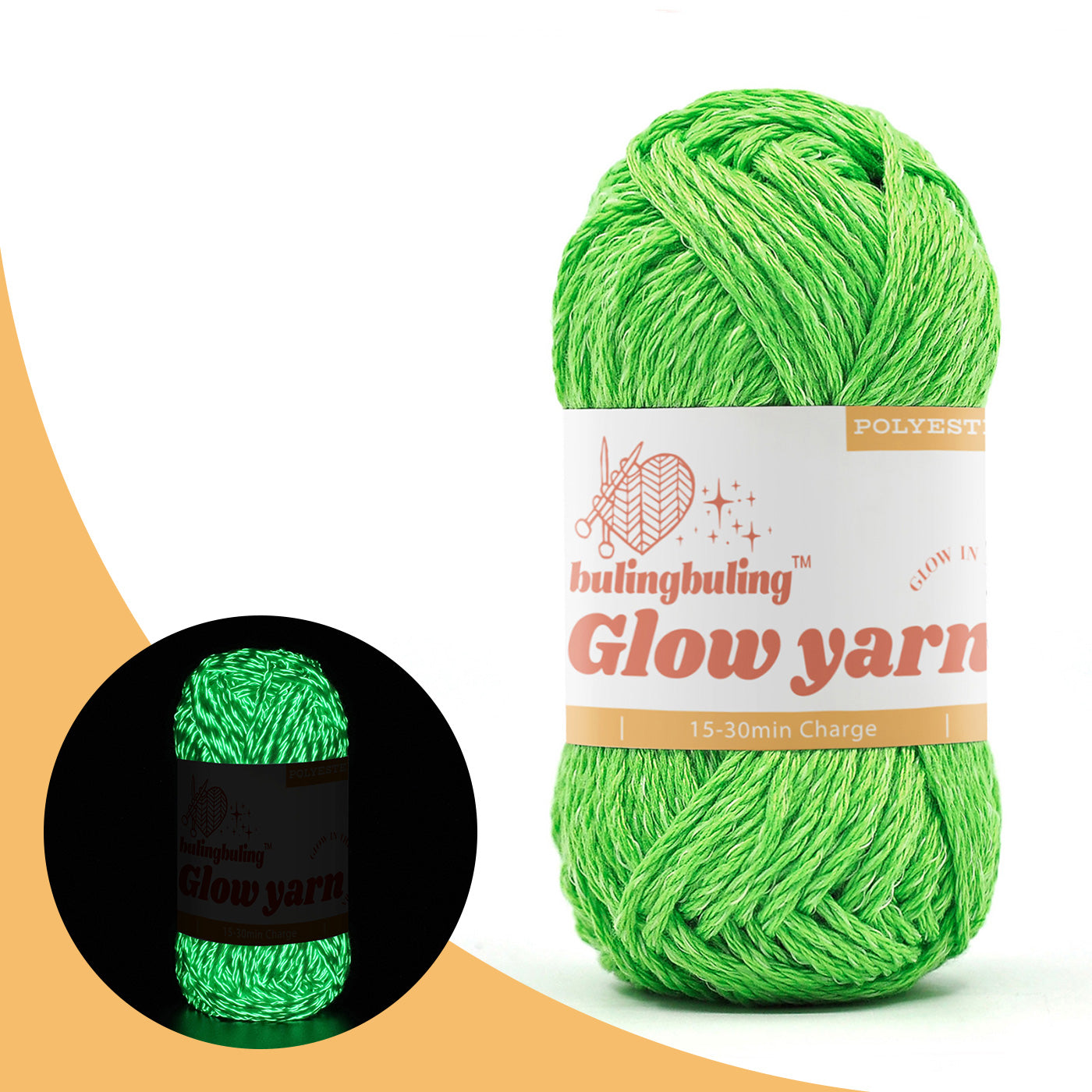 High Brightness Polyester Glow-in-the-Dark Yarn - 34 color