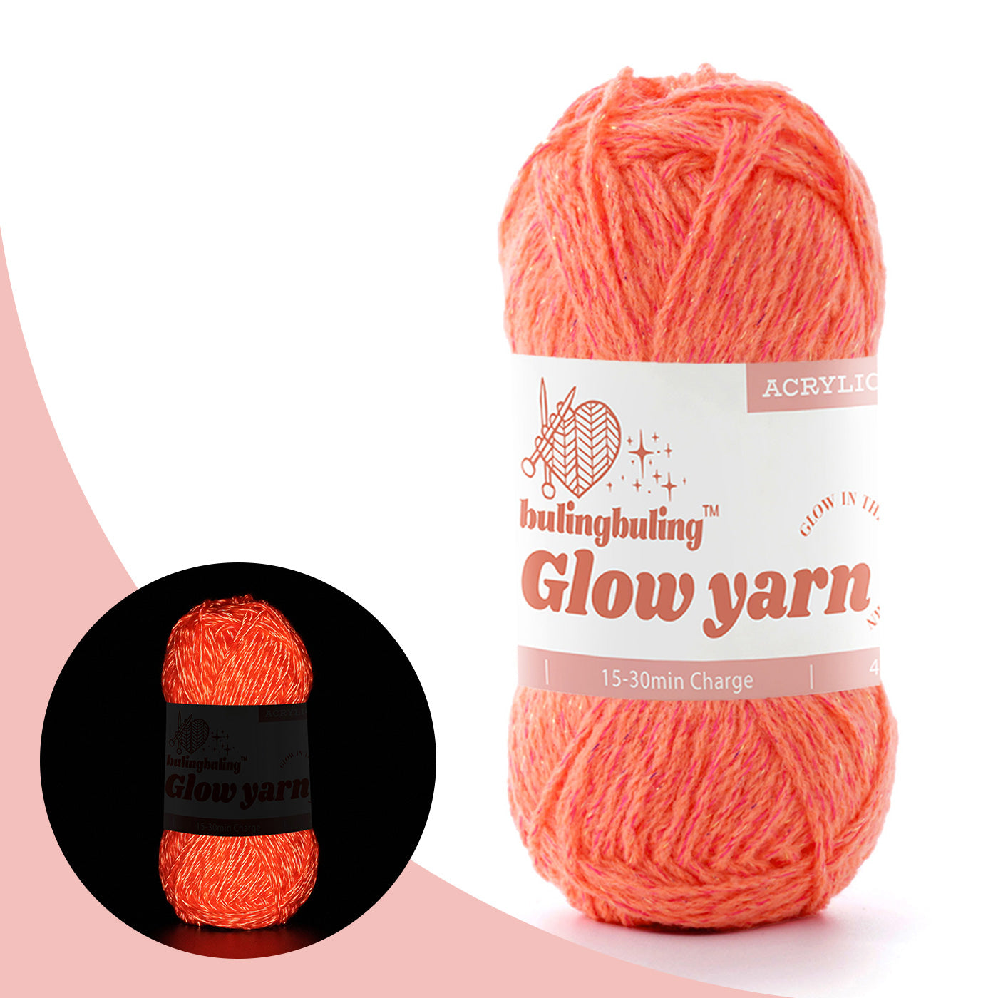 Glow-in-the-Dark Metallic Yarn - Premium Quality for Crochet & Knitting - 40 Colors