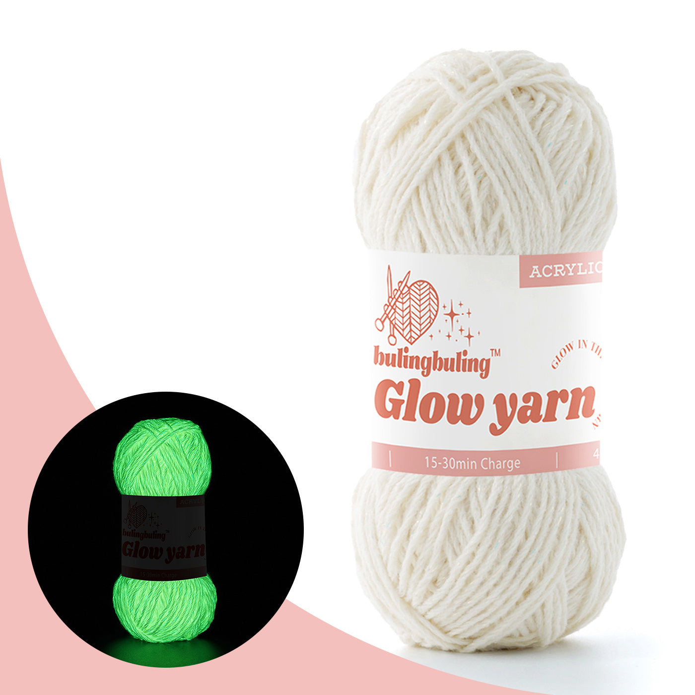 Glow-in-the-Dark Metallic Yarn - Premium Quality for Crochet & Knitting - 40 Colors