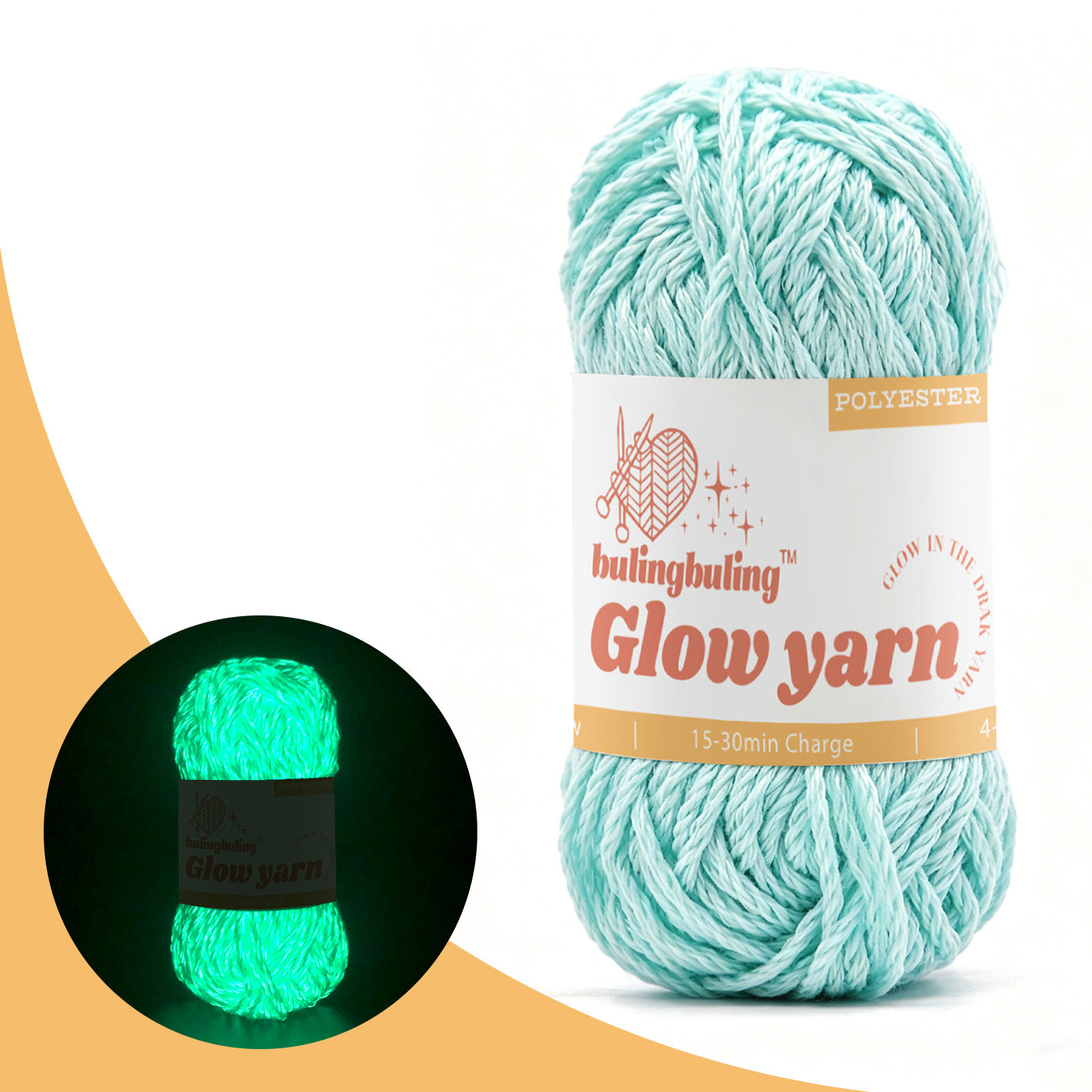 High Brightness Polyester Glow-in-the-Dark Yarn - 34 color