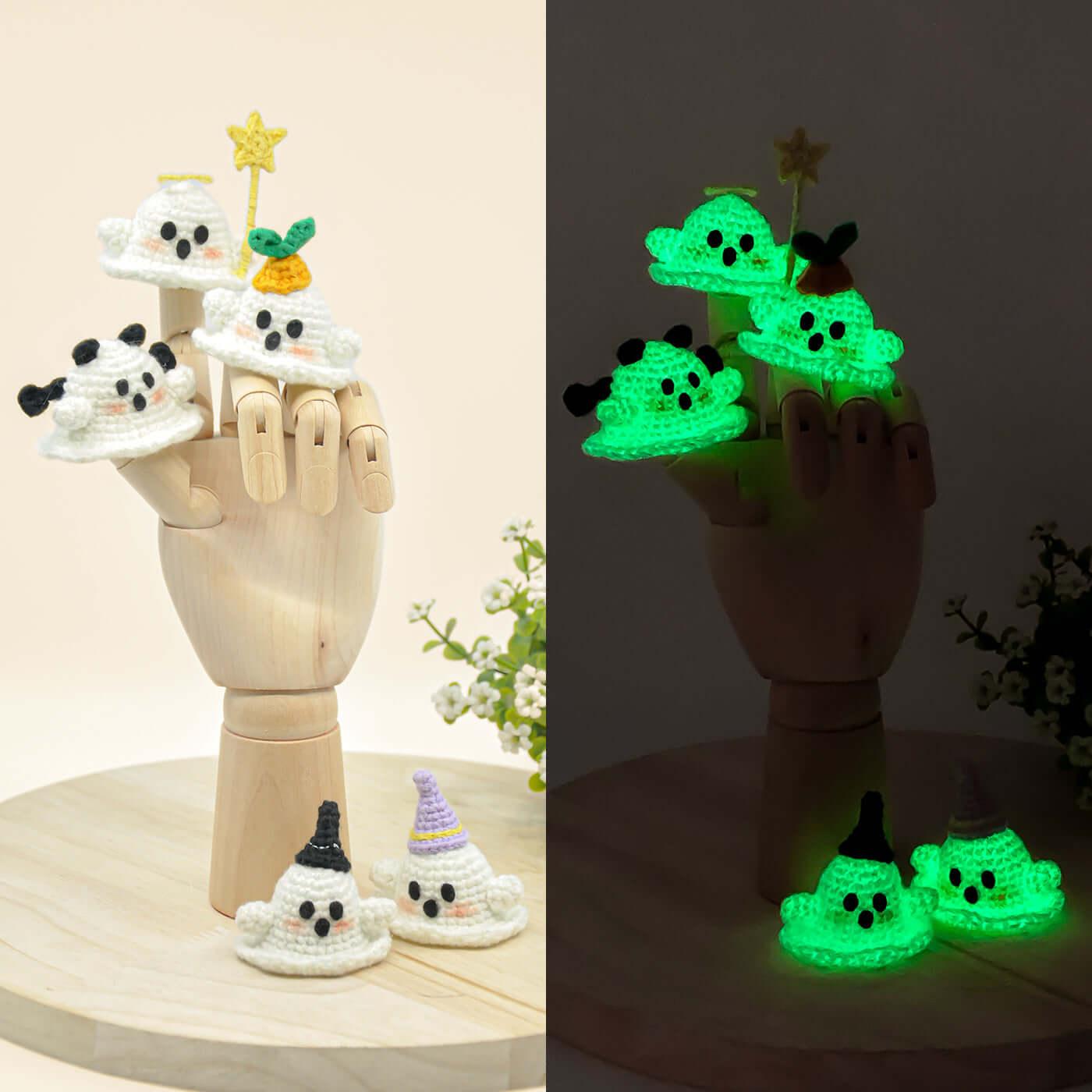Beginner Finger Ghost Crochet DIY Material Kit (set of 5 shapes)