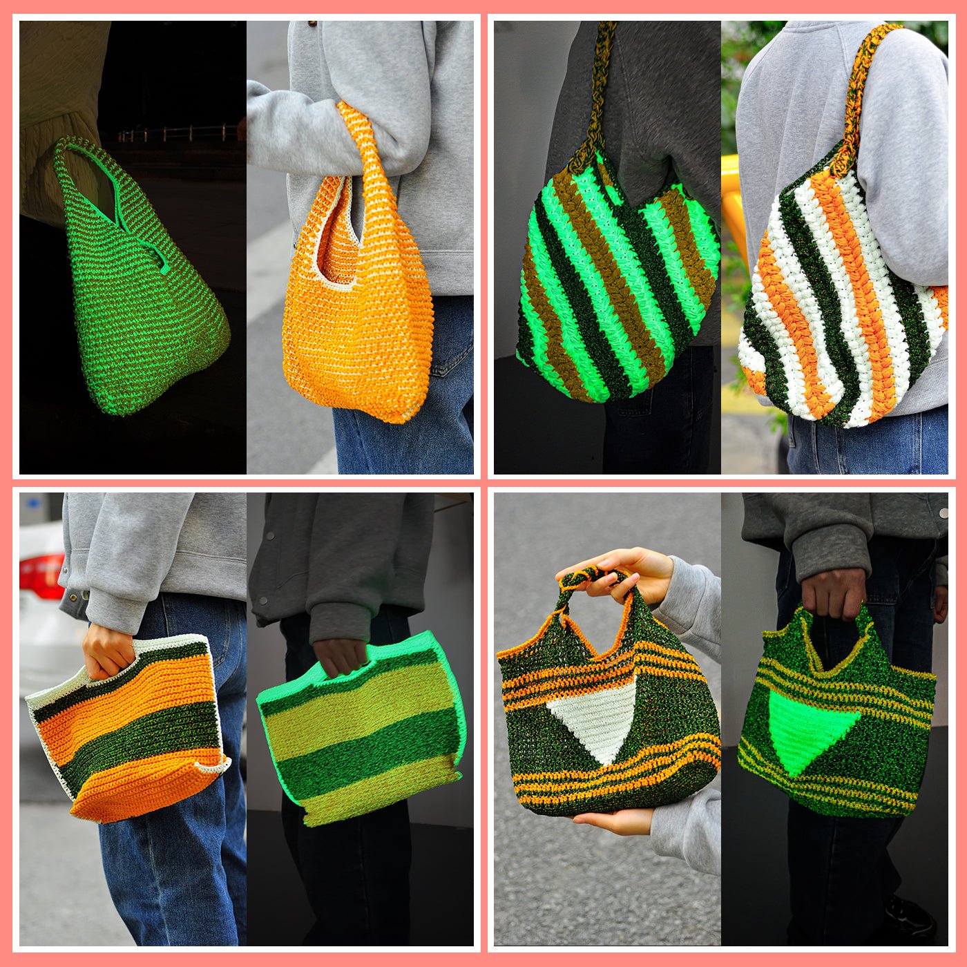Glow-in- Dark Hollow Yarn for DIY Handbag Purse Basket Cushion Crochet Bag(3 color)