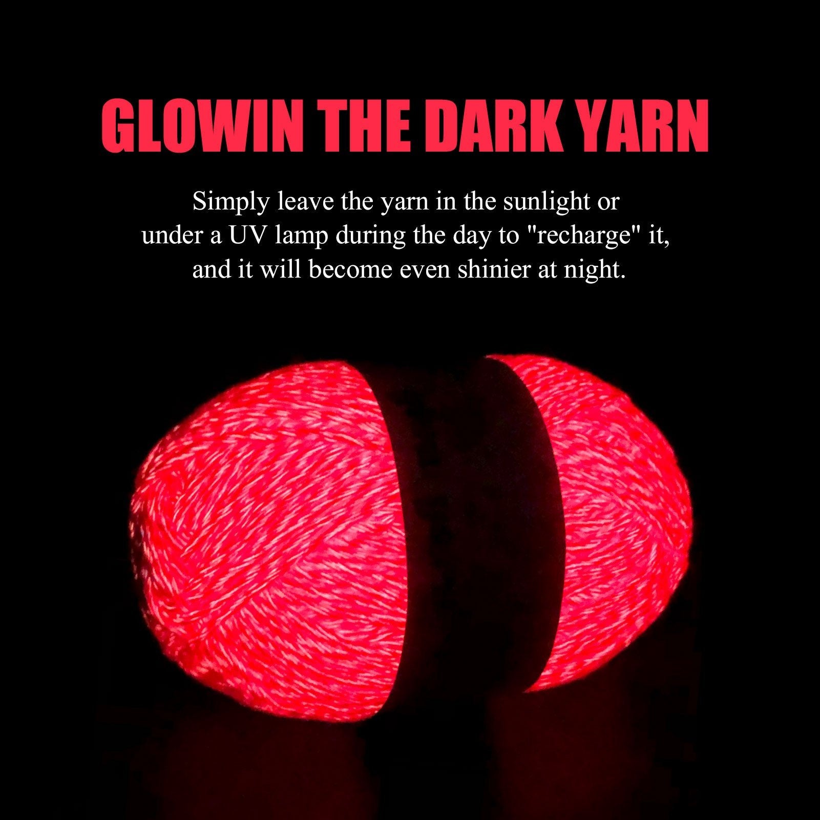 Glow in the Dark Acrylic Yarn, 100g (6 Colors) – Perfect for Crochet, Knitting, and DIY Projects - BlingBlingYarnGlow in the Dark Acrylic Yarn, 100g (6 Colors) – Perfect for Crochet, Knitting, and DIY ProjectsyarnBlingBlingYarnBlingBlingYarnYGMX47-302TH-100g