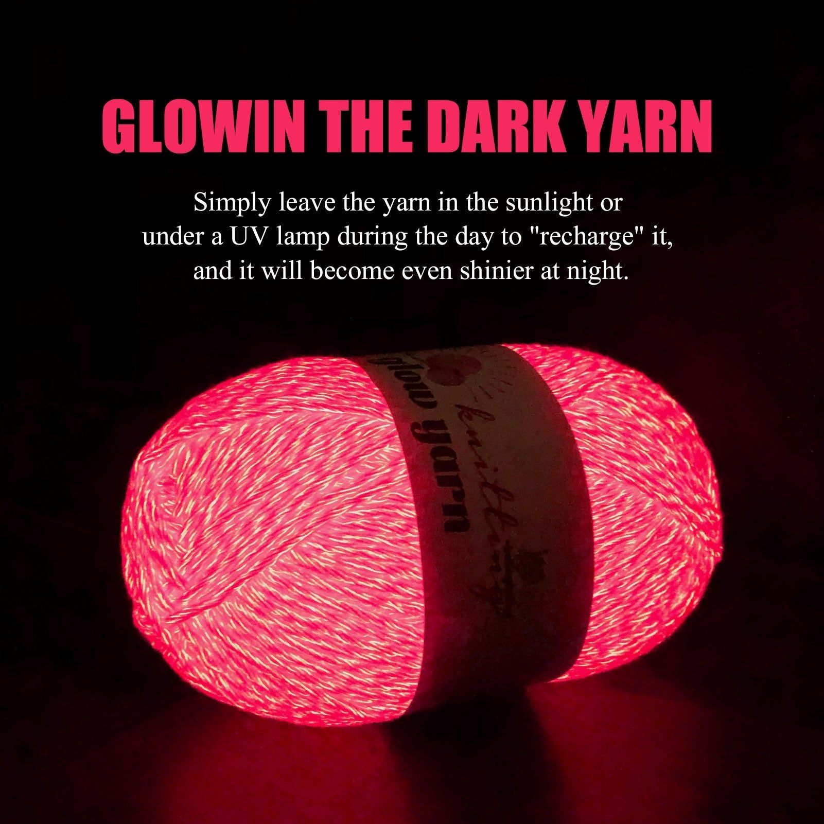 Glow in the Dark Acrylic Yarn, 100g (6 Colors) – Perfect for Crochet, Knitting, and DIY Projects - BlingBlingYarnGlow in the Dark Acrylic Yarn, 100g (6 Colors) – Perfect for Crochet, Knitting, and DIY ProjectsyarnBlingBlingYarnBlingBlingYarnYGMX47-302TH-100g