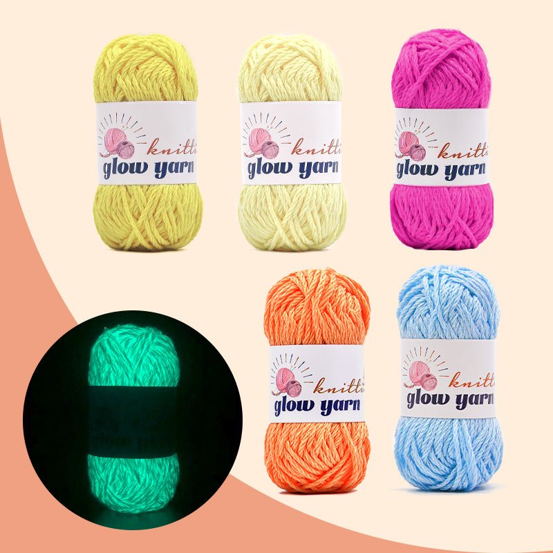 High Gloss Polyester Glow-in-the-Dark Yarn (5 Mixed Color Pack)