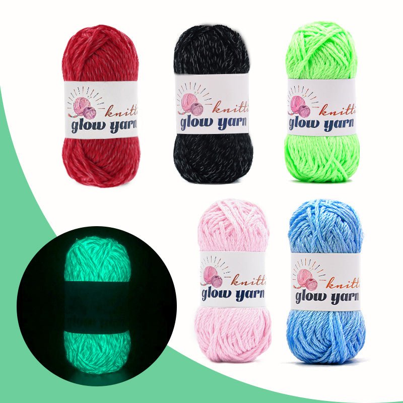 High Gloss Polyester Glow-in-the-Dark Yarn (5 Mixed Color Pack)