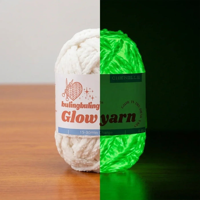 Chenille glow-in-the-dark yarn — view 2