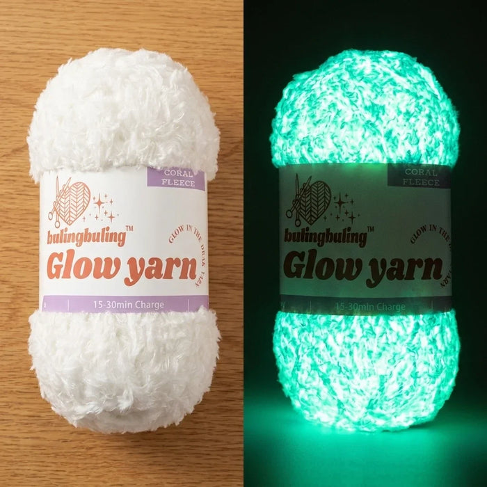 Coral fleece glow-in-the-dark yarn — view 2