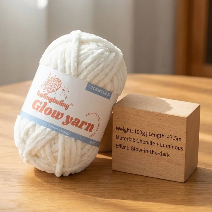 Chenille glow-in-the-dark yarn — view 3