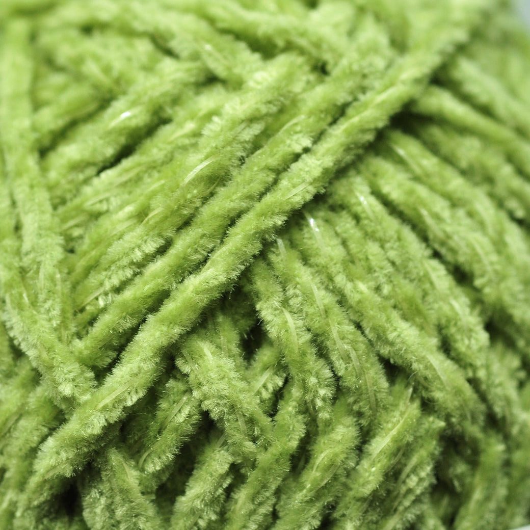 High Quality Lime Green Glow-in-the-Dark Chenille Yarn