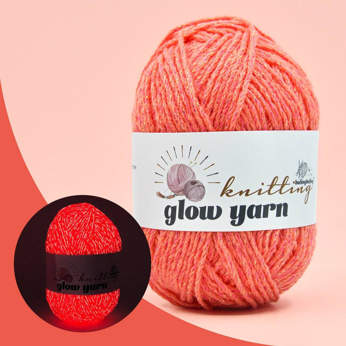 Red Glow in the Dark Acrylic Yarn with Metallic Sparkle – Yarn Michaels (5colors)