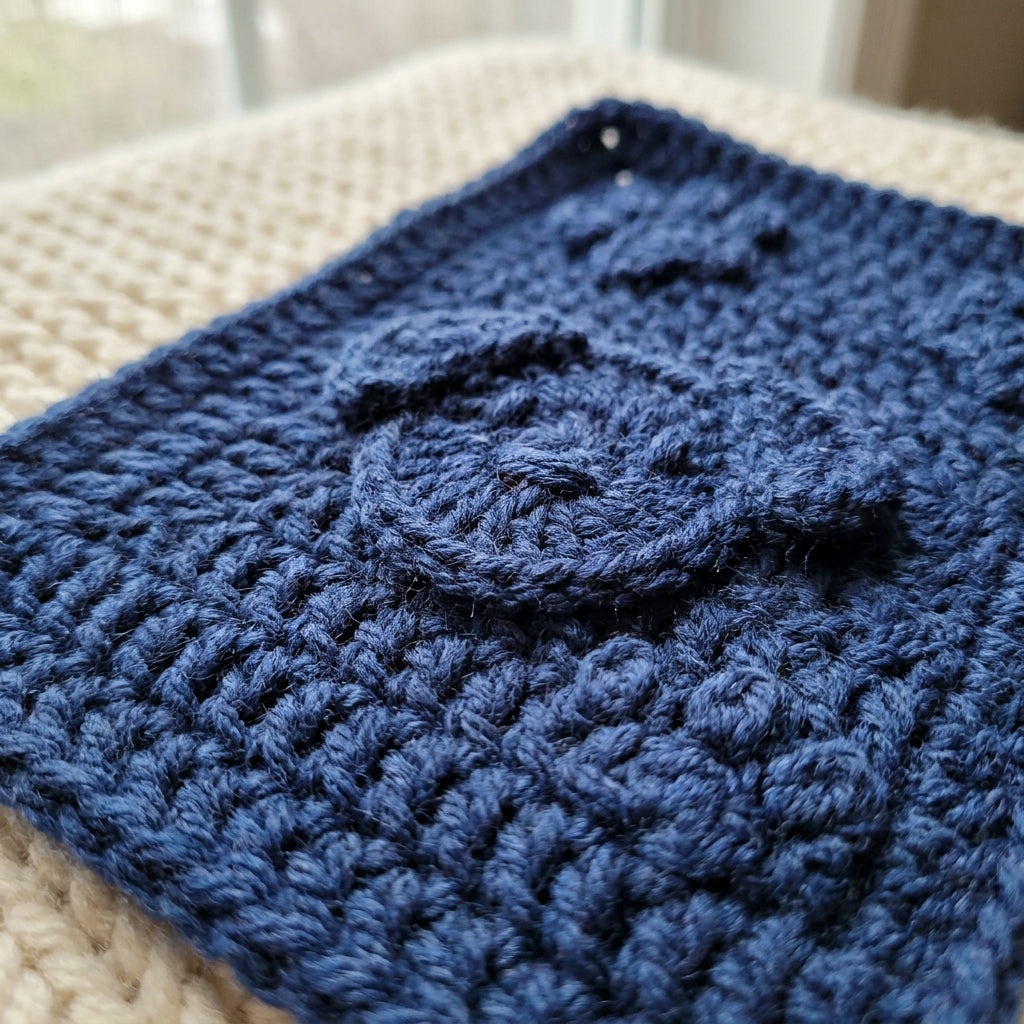 Navy Blue Puppy Baby Blanket — Product photo 4